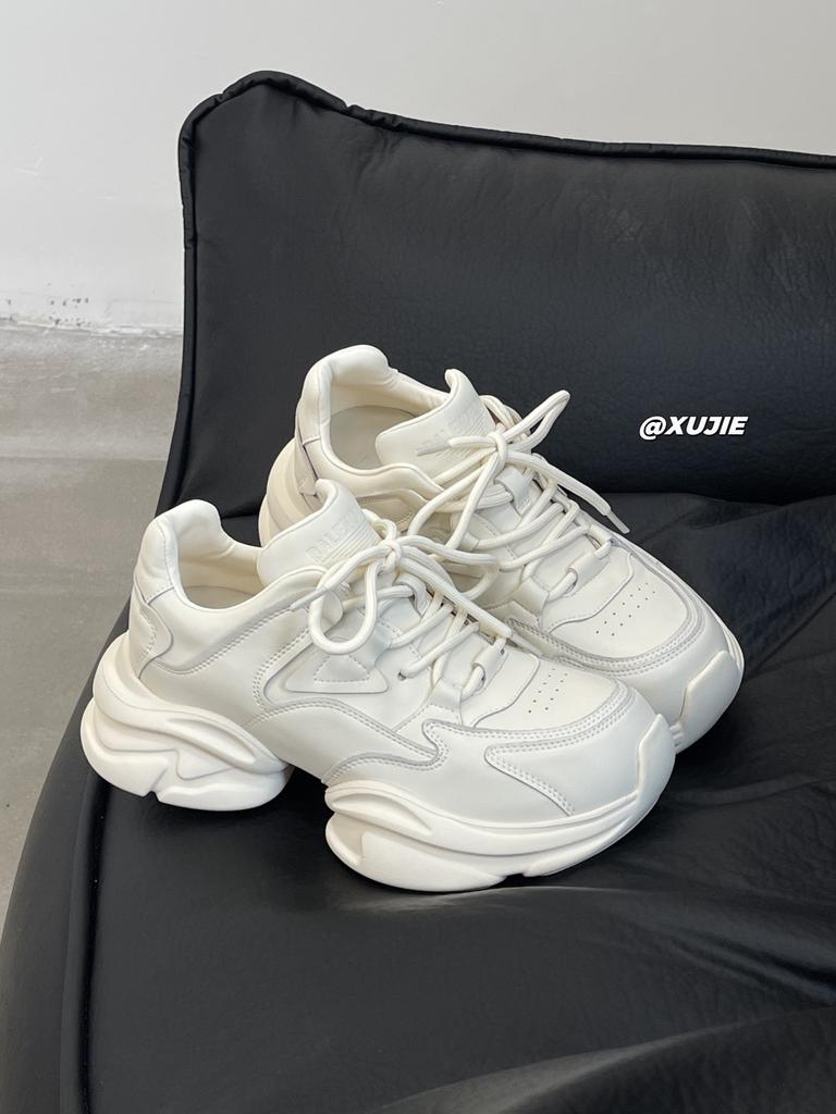 Thick-soled heightening dad shoes women 2025 spring and autumn new Internet celebrity horseshoe heel versatile niche design sports and leisure shoes