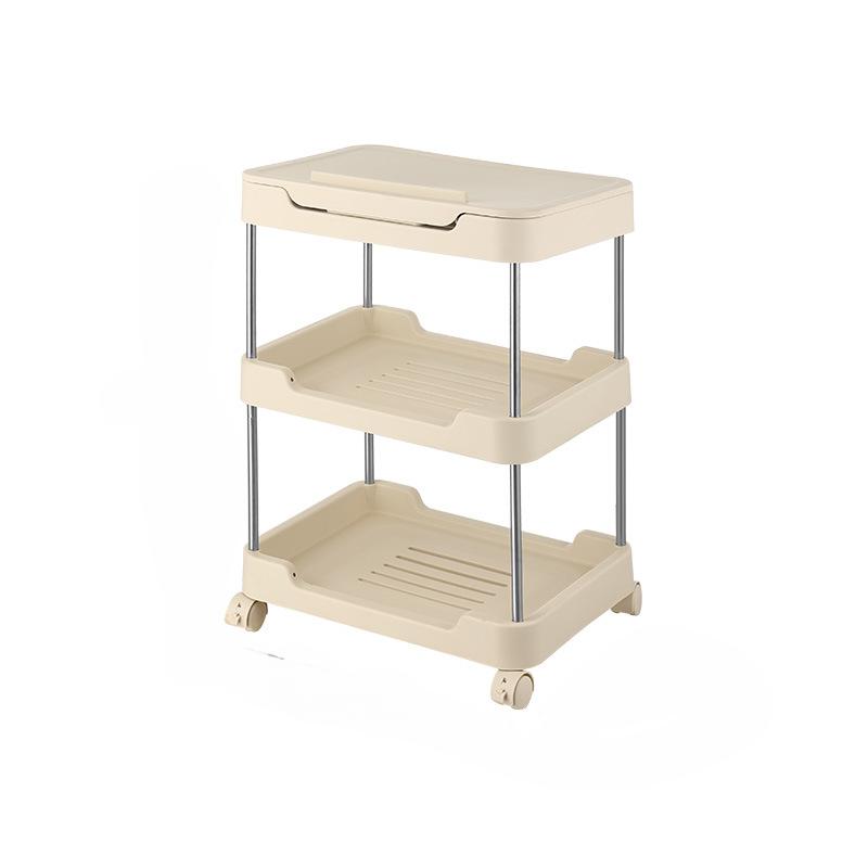 1 Stück 3/4-stöckiger Regalwagen mit Deckel zur Aufbewahrung, Wagen-Organizer für Schlafzimmer, Badezimmer, Kinderzimmer, Waschküche