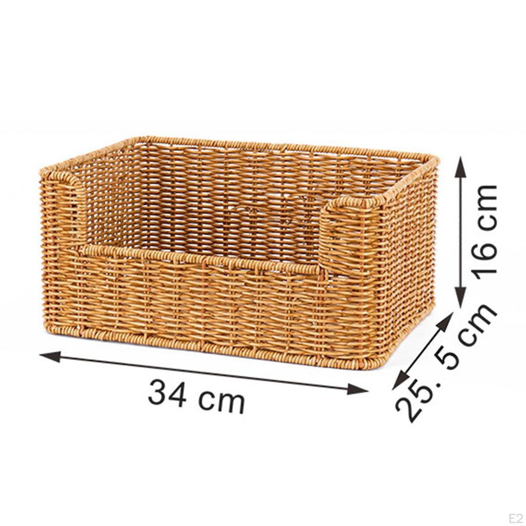Toy Storage Basket Vanity Tray Handwoven Desktop for Organizing Woven Organizer Kitchen Bedroom