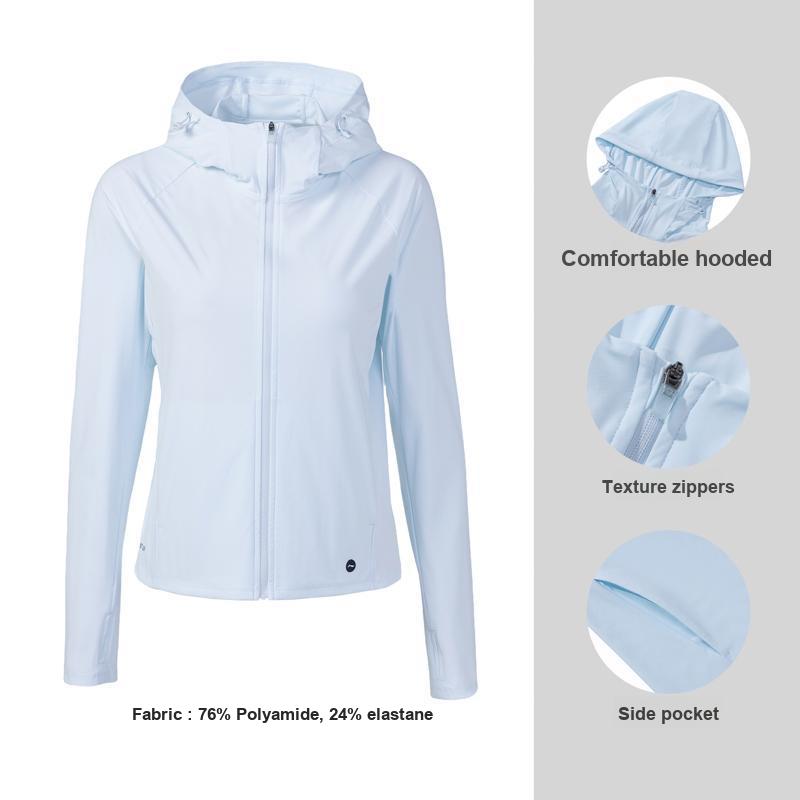 Li Ning Loose Comfortable Breathable UV Protection Sun Protection Clothing Women tops Light-Sky-Blue AFDVA78-6