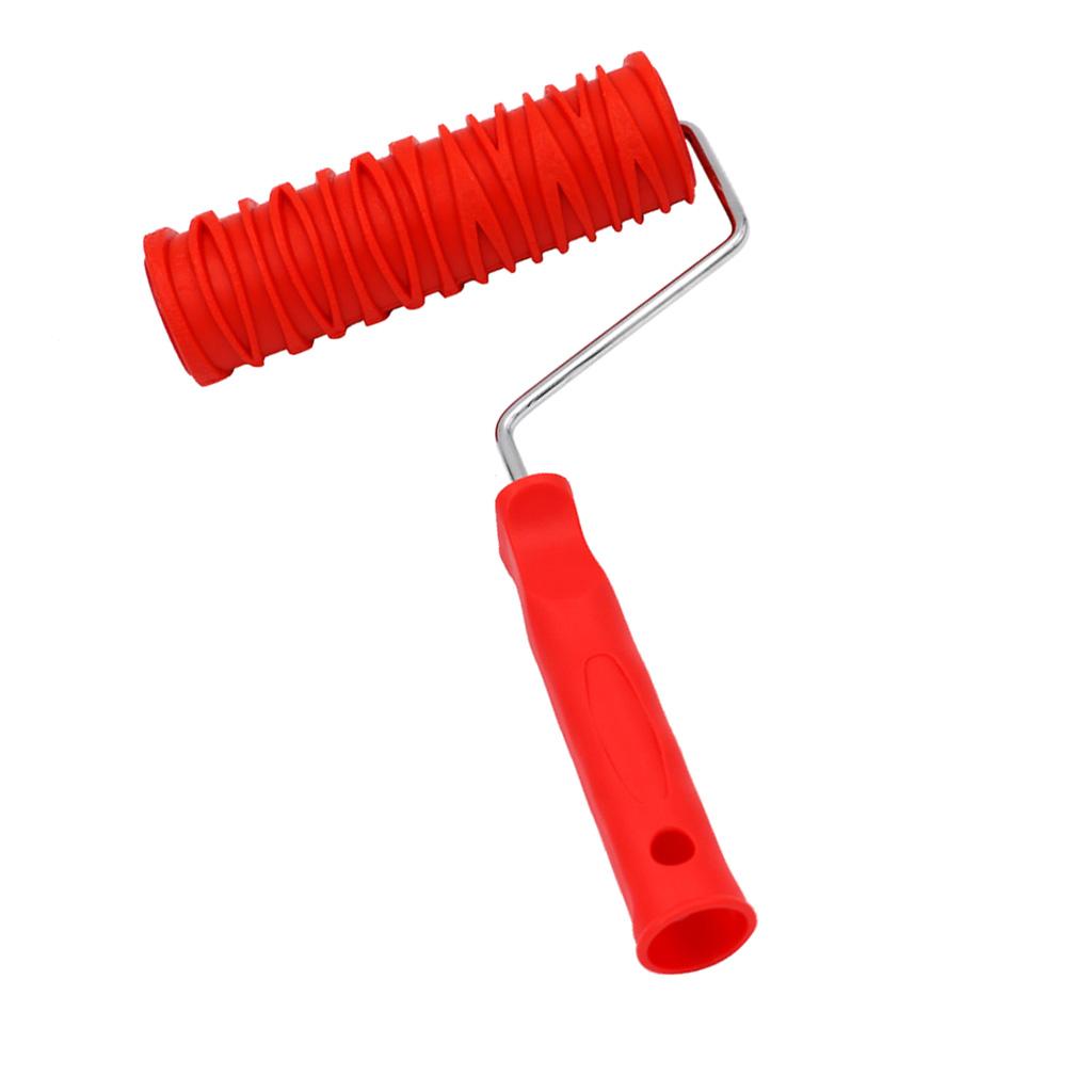 17.5cm Embossed Paint Roller Painting Brush Sleeve With Red