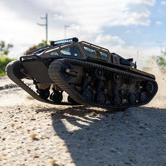 2.4GHz Remote Control Tank with LED Light Rechargeable RC Drift Stunt Car