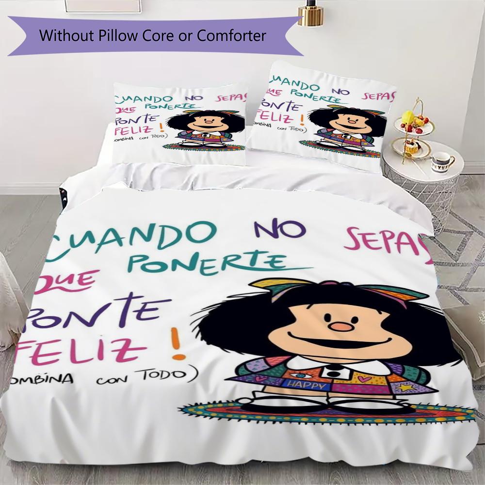 

Mafalda Pattern Bedding uilt Set uilt Cover Pillowcase Home Decoration Birthday Gift (1 * duvet cover + 2 * pillowcase without core)79 135x200cm