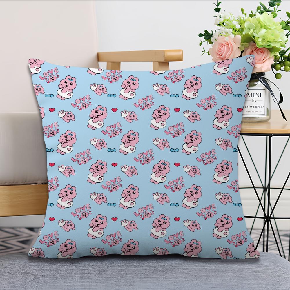 O-Opanchu Cute U-Usagi Pillow Case Fan Style Square Home Decor Cushion Cover Design Printed