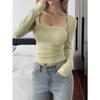 Casual Simple Solid Color Long-sleeved T-shirt Women's Autumn and Winter 2025