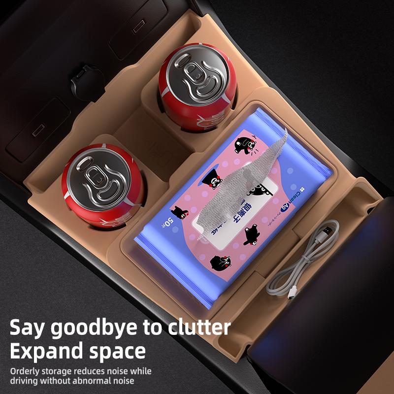 For Geely Monjaro 2021 2025 2026 Storage Box Center Armrest Hidden Box Cup Holder Organizer Interior Accessories