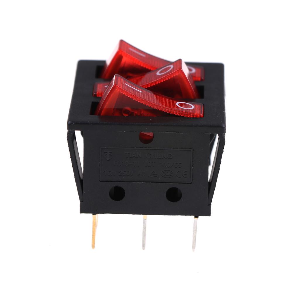 Kcd3 34*40 Big Rocker Switches with Red Light Three-Way Switch 9 Pin 2 Position