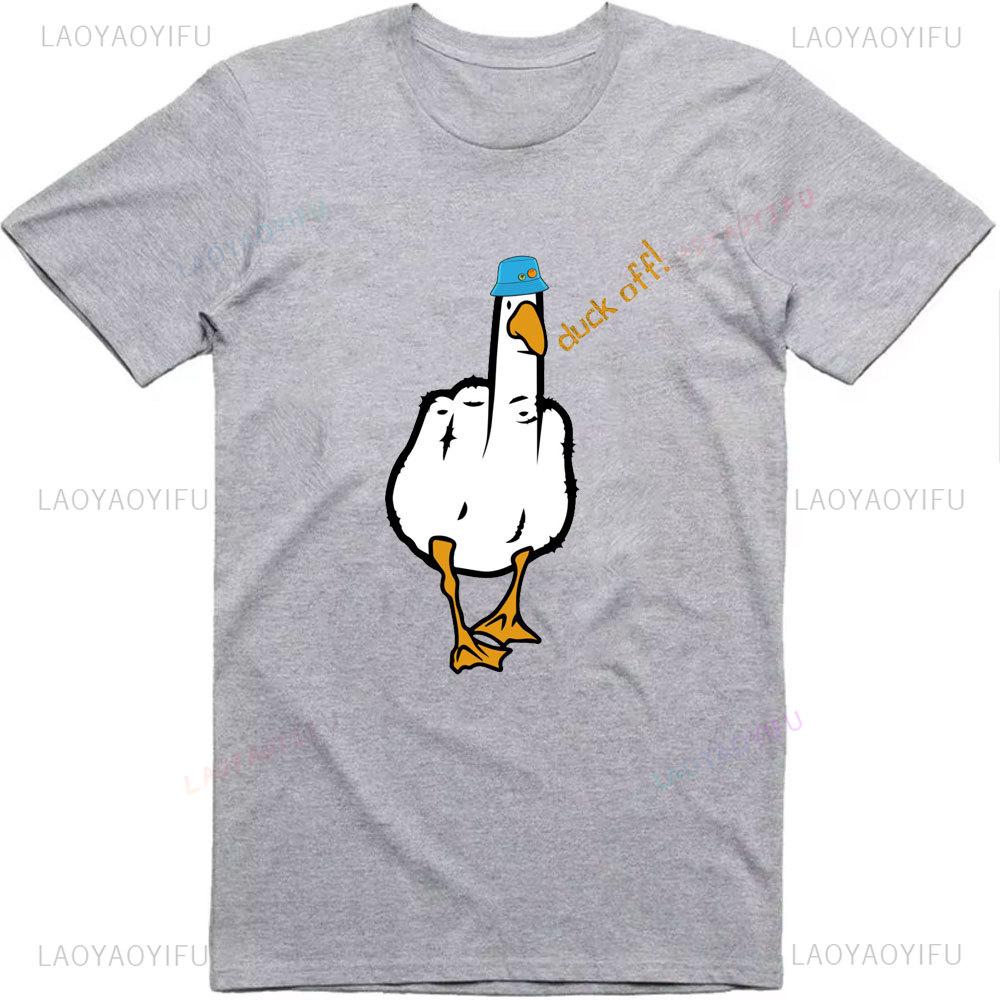 Mens Funny T-Shirt Rude Seagull Design Regular Fit Tee Women Men 3D Print Cartoon Graphic T-Shirts