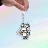 Cute Cat Cartoon Keychains for Accessories Bag Funny Meme Kawaii  Strawberry Kitten KeyChain Ring Jewelry Fans Gifts Keyrings