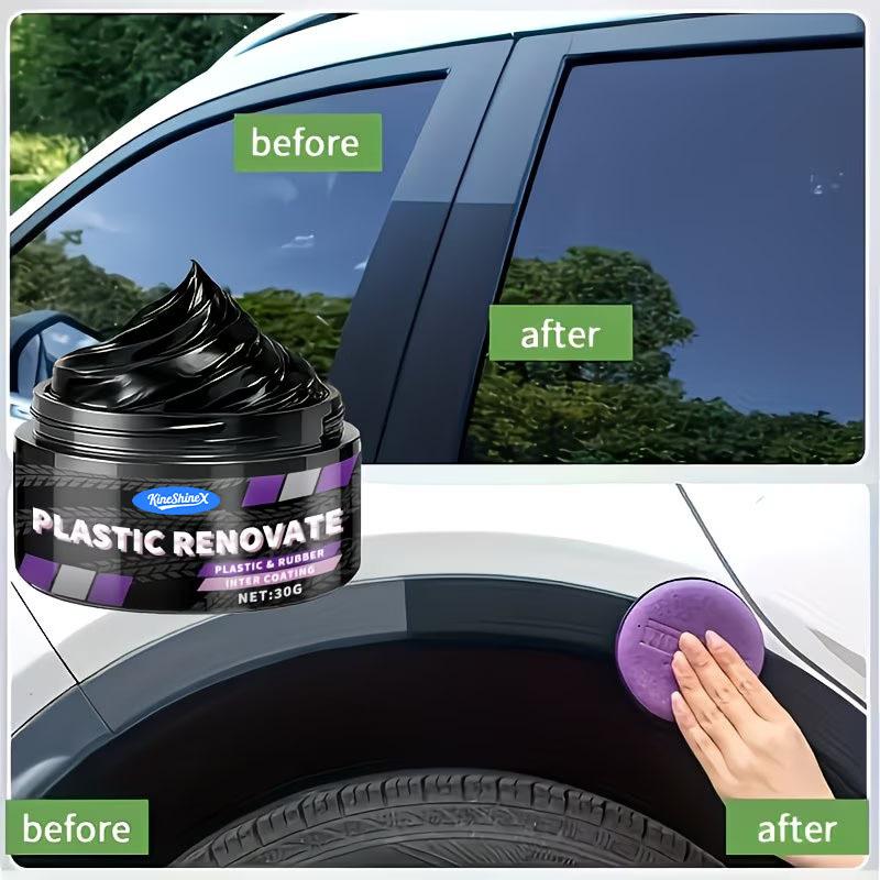 Car Plastic Renovator Cream, 30G Dashboard Restore Polish, Long-Lasting Rubber Coating Agent, Interior Trim Restorer, Anti-Fade Detail