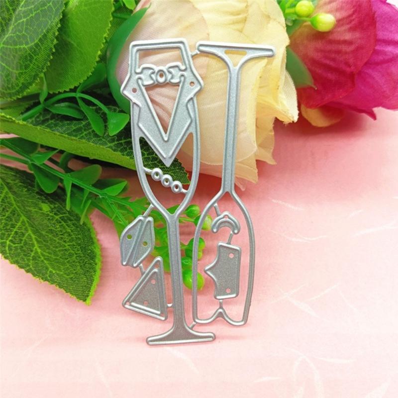 Wine Glasses Metal Cutting Dies DIY Craft Carbon Steel Embossing Template Stencil Scrapbooking for Card Die Cuts Mold