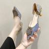 New Classic Style Crystal High Heels Women's French Stiletto Low-Cut Women's Shoes