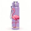 1PC Pink Flamingo Bird 750ml Color Plastic Sports Water Bottle Leakproof Flip Straw Lid Suitable for Sports Office Home Use