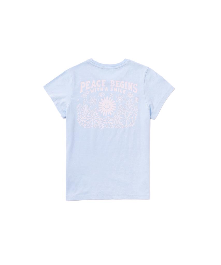 BIGWAVE COLLECTIVE Peace Again Graphic Women'S T-Shirt (Sky Blue)