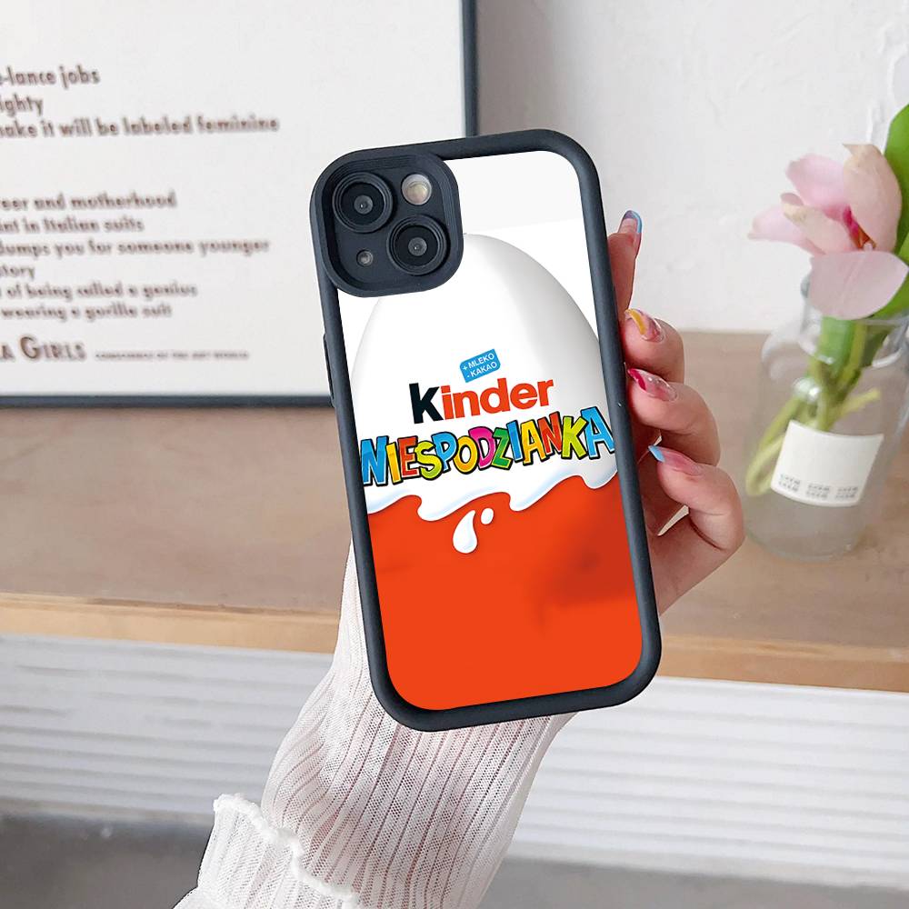 Cute Kinder Surprise Eggs Logo Phone Case For IPhone 16 15 14 Plus 13 12 11 17 Pro Max Pro Soft Cover