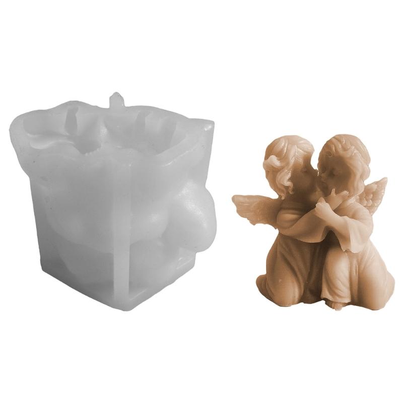 Angel Figurine Silicone Molds for Candle Soap Making Multipurpose Winged Girl Silicones Candle Mould for Epoxy Resin