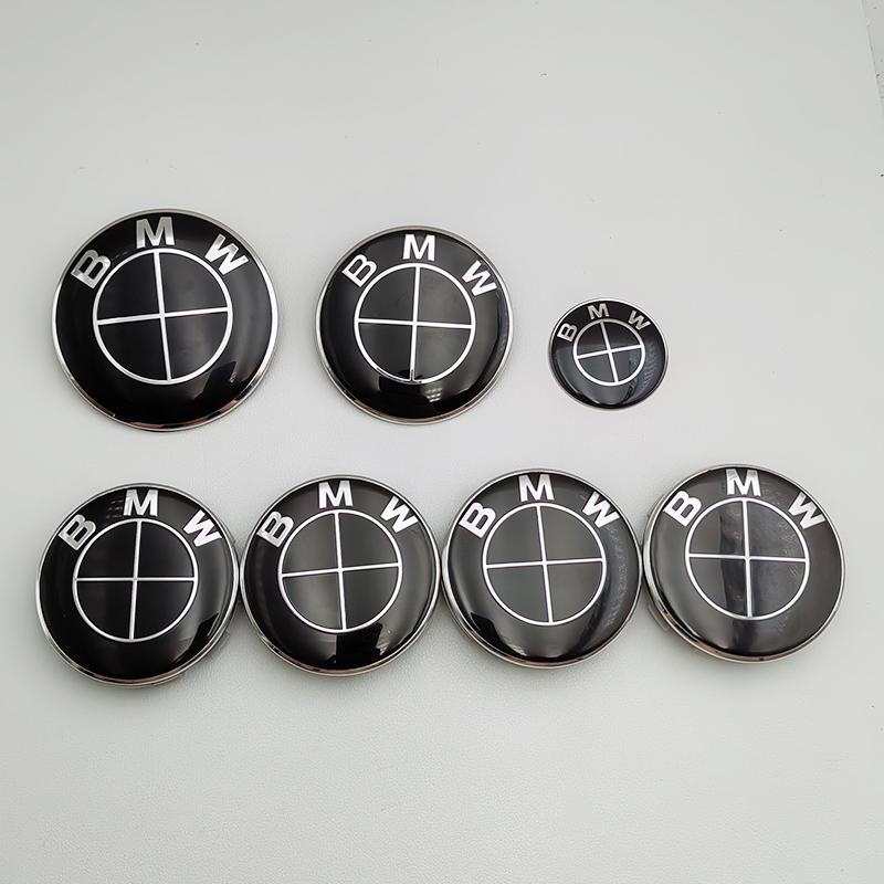 7-teiliges BMW Emblem Set 82mm 74mm 45mm 56mm 68mm Auto Front Motorhaube Logo Heckklappenplakette Radnabenkappen Aufkleber Lenkrad