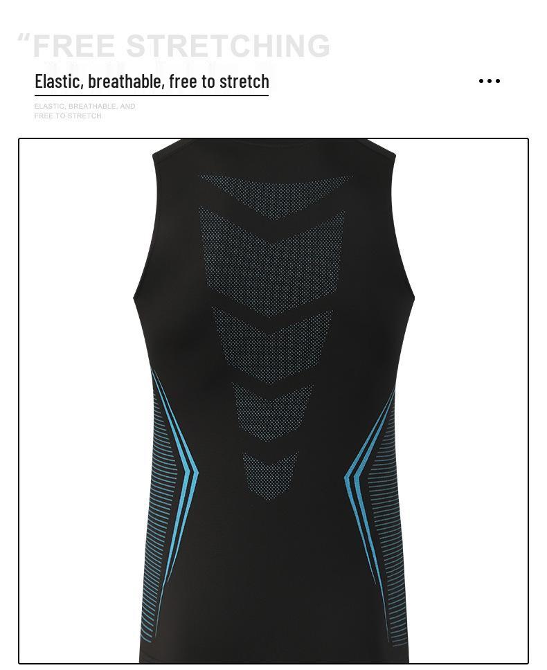Cross-border Ice Silk Fitness Running Vest - Quick-dry, Sweat-wicking, Super Elastic, Breathable, Tight-fitting Sleeveless Tank Top Base Layer.