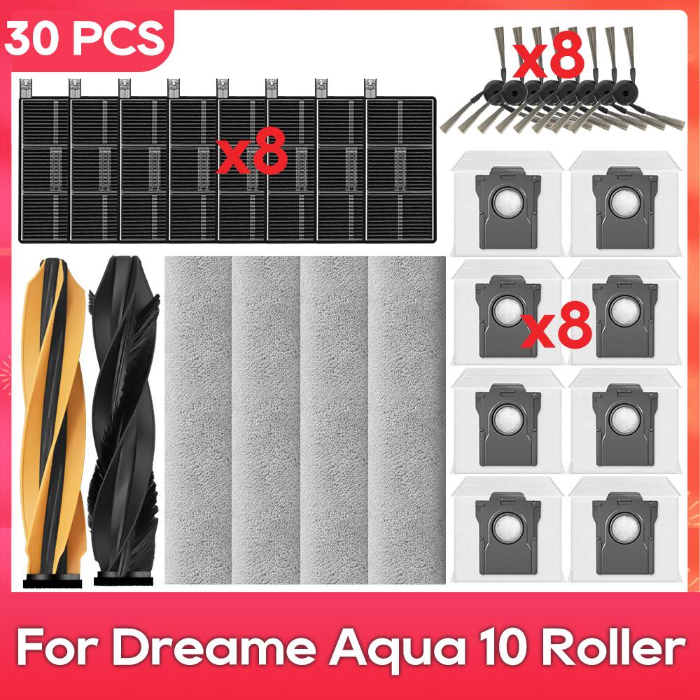 Fit For ( Dreame Aqua 10 Ultra Roller Complete, Aqua 10 Ultra Track ) Parts Accessories Main Side Brush Filter Mop Dust Bag