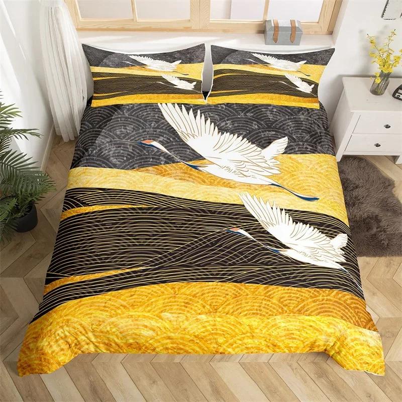 

Гірський підодіяльник Мікрофібра Абстрактний Природний Пейзаж Підодіяльник Японська Хвиля Дерево Місяць Постільна Білизна Набір Кінг Для Дітей Дорослих EU Single(135x200cm)