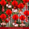Red Honeycomb Paper Lantern Ornaments for Wedding and Courtyard Decoration