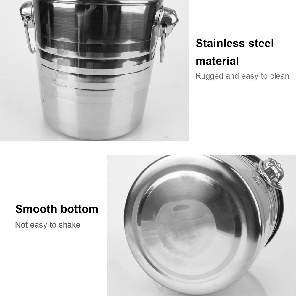 Ice Cube Maker Champagne Wine Beer Bucket 5L Stainless Steel Wine Beer Cooler Bucket For KTV Bar Kitchen Party Barware