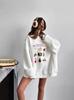 Cartoon Print Fleece-Lined Sweatshirt: Stylish Age-Reducing Hip-Hop Top for Autumn/Winter