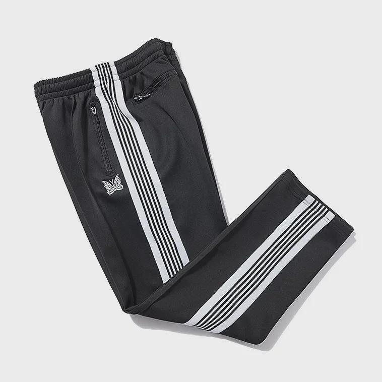 New High Street Fashion Loose Straight Butterfly Sports Pants - Unisex Black & White Striped Casual Trousers