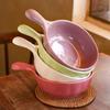 Cream Wind Ceramic Hand Handle Bowl High Value Home Microwave Oven Baked Rice Bowl With Hand Handle Instant Noodle Bowl Breakfast Salad Bowl