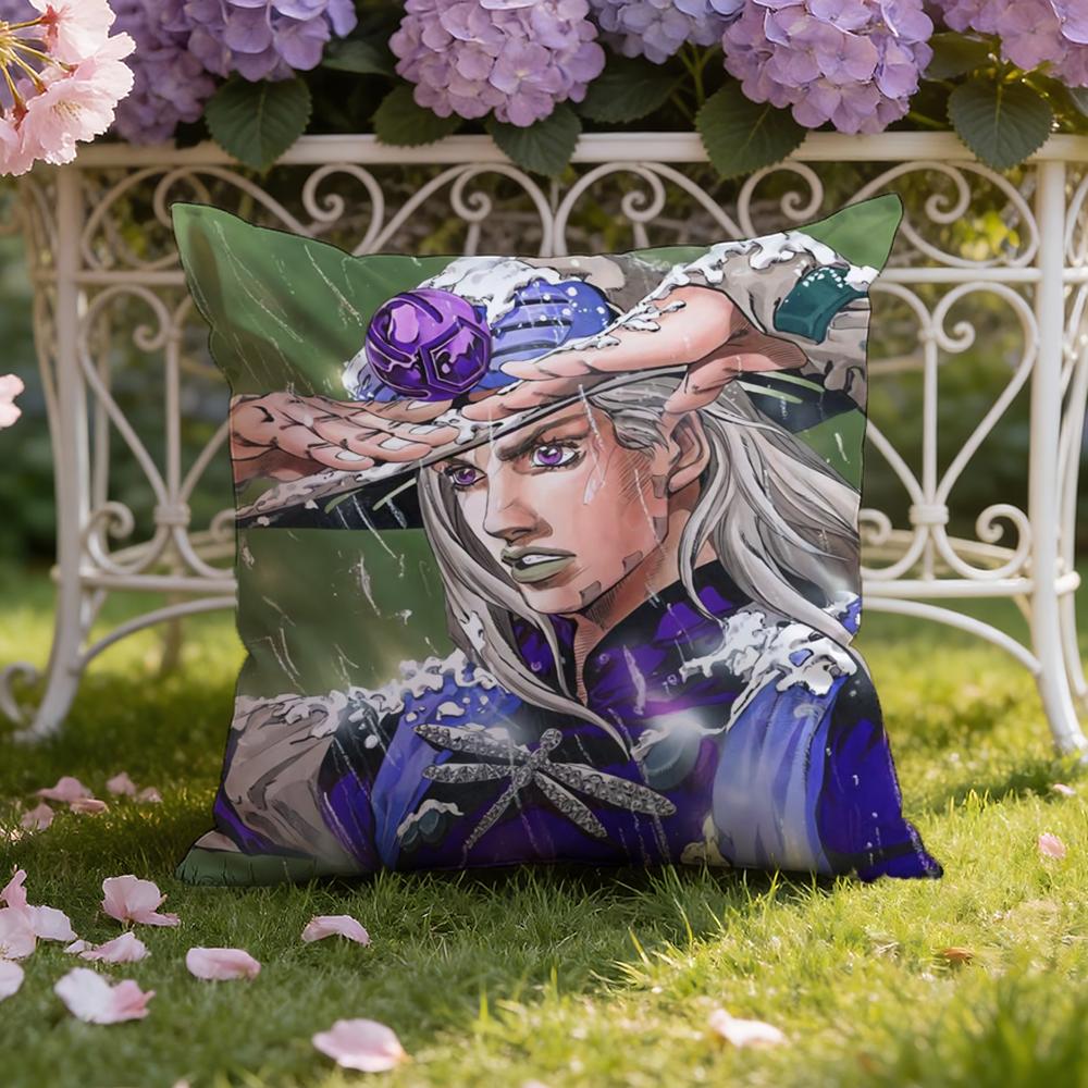 J-JoJo's B-Bizarre Adventure Cushion Cover Home & Car Dual-Scene Pillow Cover: Reversible for Premium Comfort