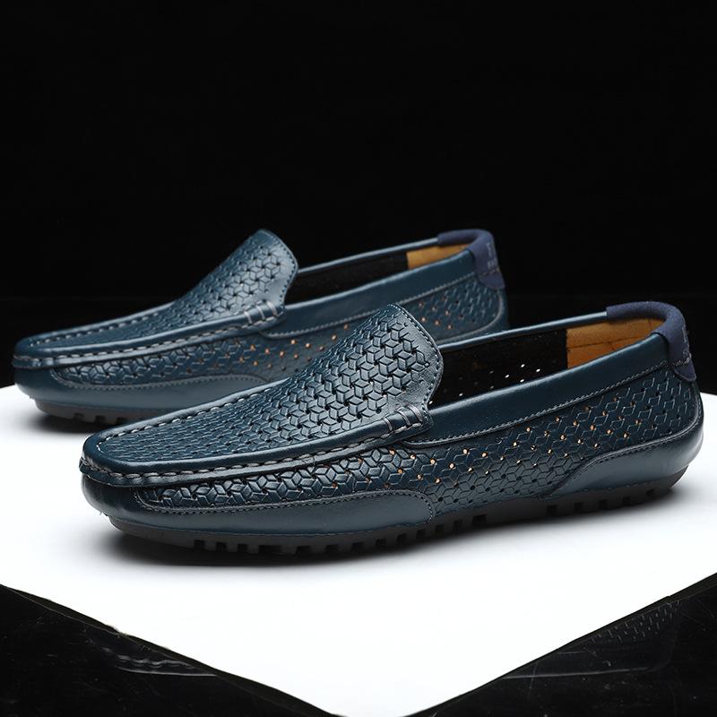 2025 Luxury Brand Men Casual Shoes Soft Genuine Leather Mens Loafers Moccasins Italian Designer Breathable Slip on Boat Shoes