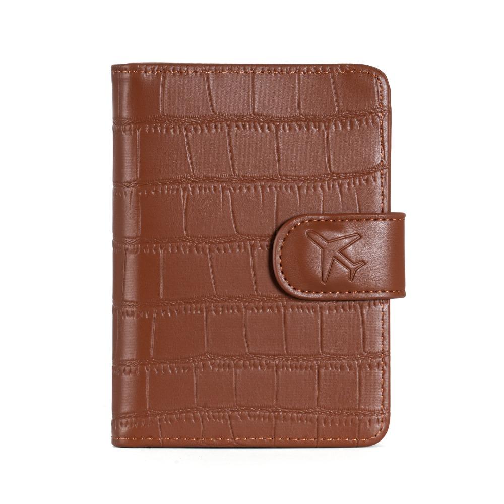 

Многофункциональный держатель для пропусков, RFID защита от кражи, зажим для паспорта, креативный ПУ кошелек для паспорта, мужской коричневый