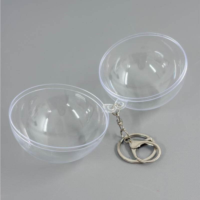 Transparent Circular Capsule Keyring Capsule Keyring Making DIY Accessories 7cm
