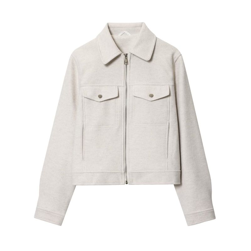 ZA Fall and winter new women's clothing ZR Fashion style Fashion soft zipper pocket decoration jacket Outwear 3046265