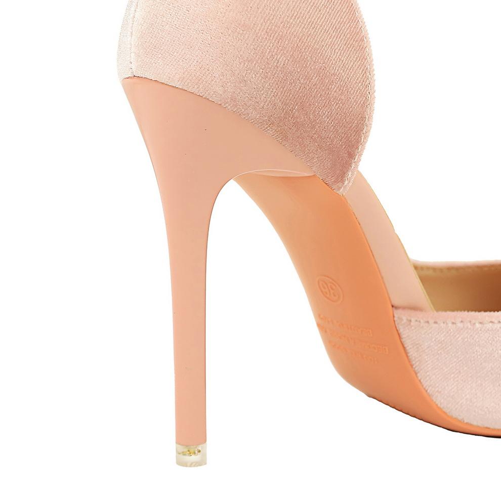 Modische Bankett-High-Heels, schmale Absätze, flacher Mund, spitze Seite, hohle High-Heel-Einzelschuhe