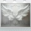 Multi-functional White Feather Angel Wings Background Fabric - Polyester Fiber Wall Suitable for Photo and Party Decoration