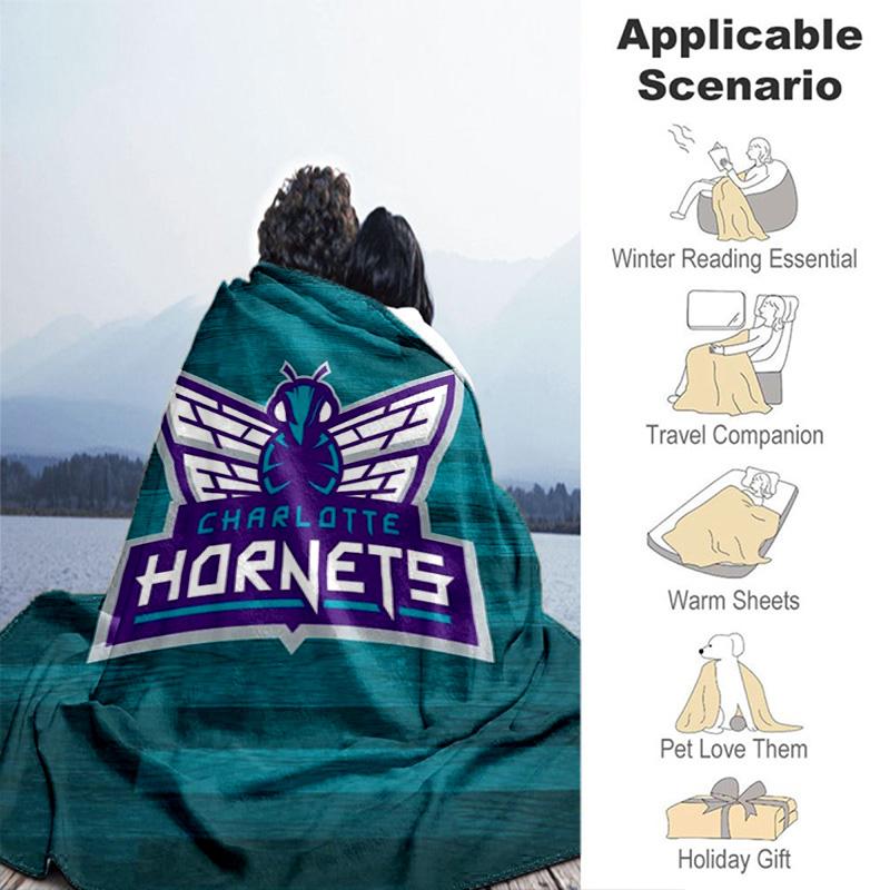 Charlotte Hornets Team Logo Blanket Soft And Comfortable Sofa Blanket Office Rest Blanket Nap Blanket Bedroom