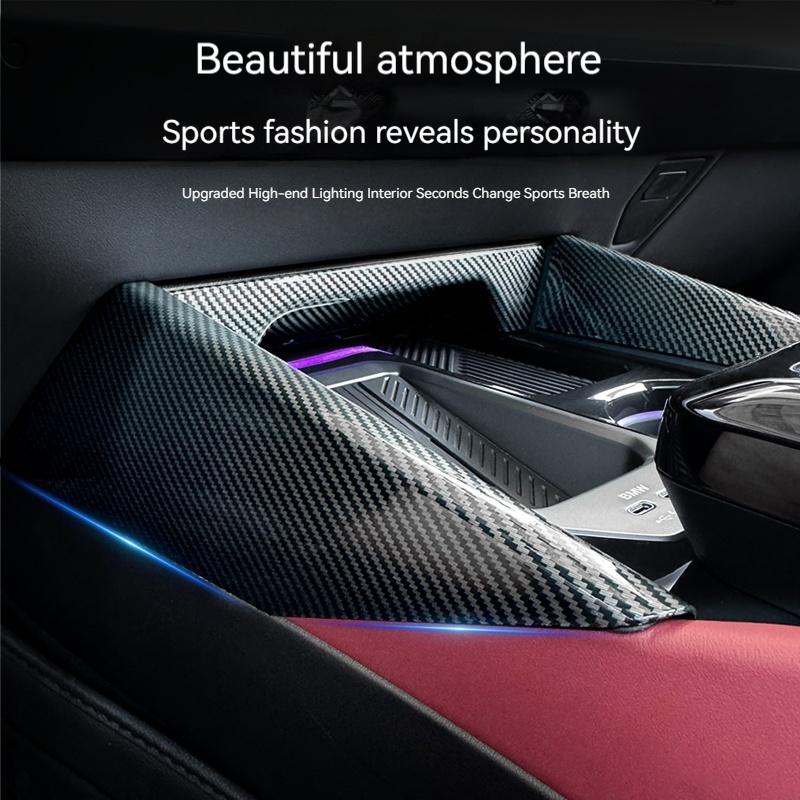 For BMW 5 Series i5 G60 2025-2025 Carbon Fiber Style Center Control Side Gear Cover Trim Car Interior Accessories