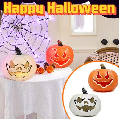 Halloween Cushaw Light Scene Setting Props Hollow Luminous Smiling Cushaw Ornaments (Without Batteries)