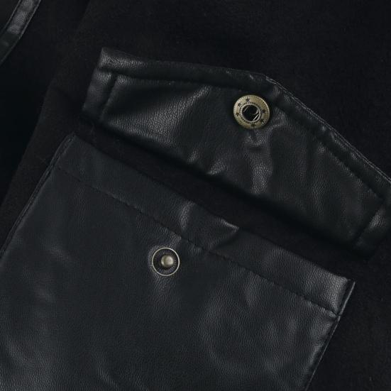 Male Jacket Turn-down Collar Pockets Polyester Zipper Closure Winter Coat for Outdoor