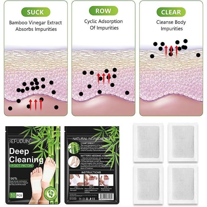 Patch détoxifiant - 20 pièces - Gingembre - Vinaigre de bambou - Améliore la qualité du sommeil