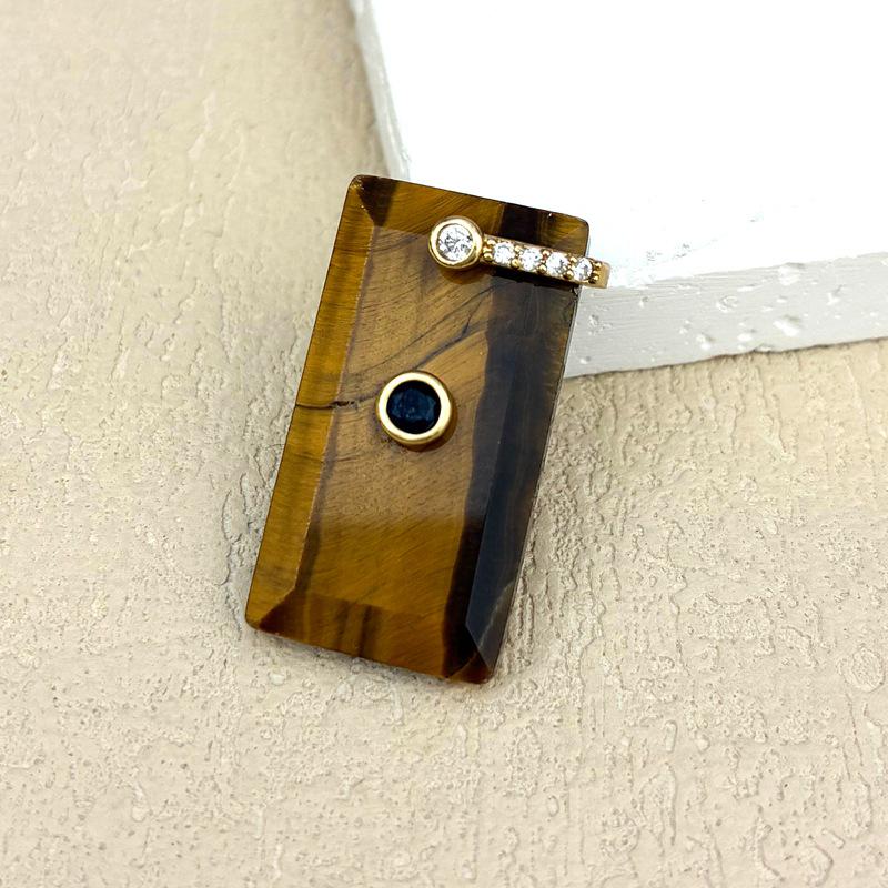 Natural White Crystal Rectangular Pendant Necklace Jewelry Accessories