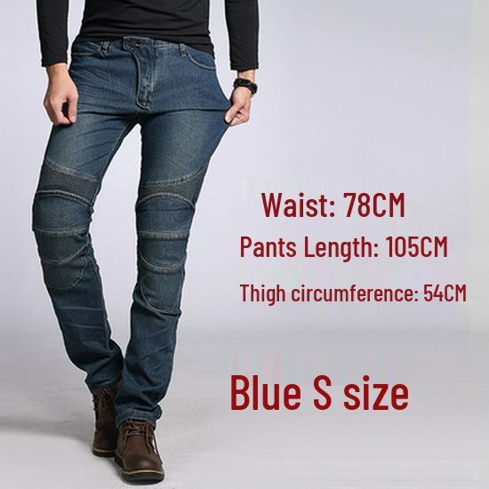 Men s Protective Off-Road Racing Jeans - Anti-Fall Motorcycle Gear M синий