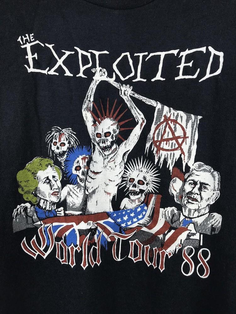 New THE EXPLOITED World Tour 1988 Cotton Black Men S-234XL T-Shirt ND132 Unisex T-Shirt XXL