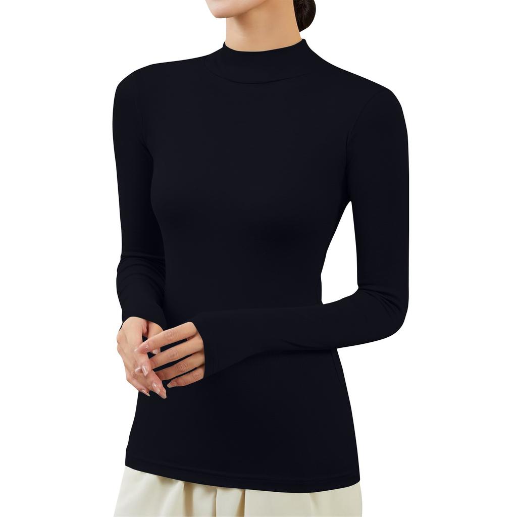 Women's Fashion Winter Solid Colour Long Sleeve Fleece Thickened Top