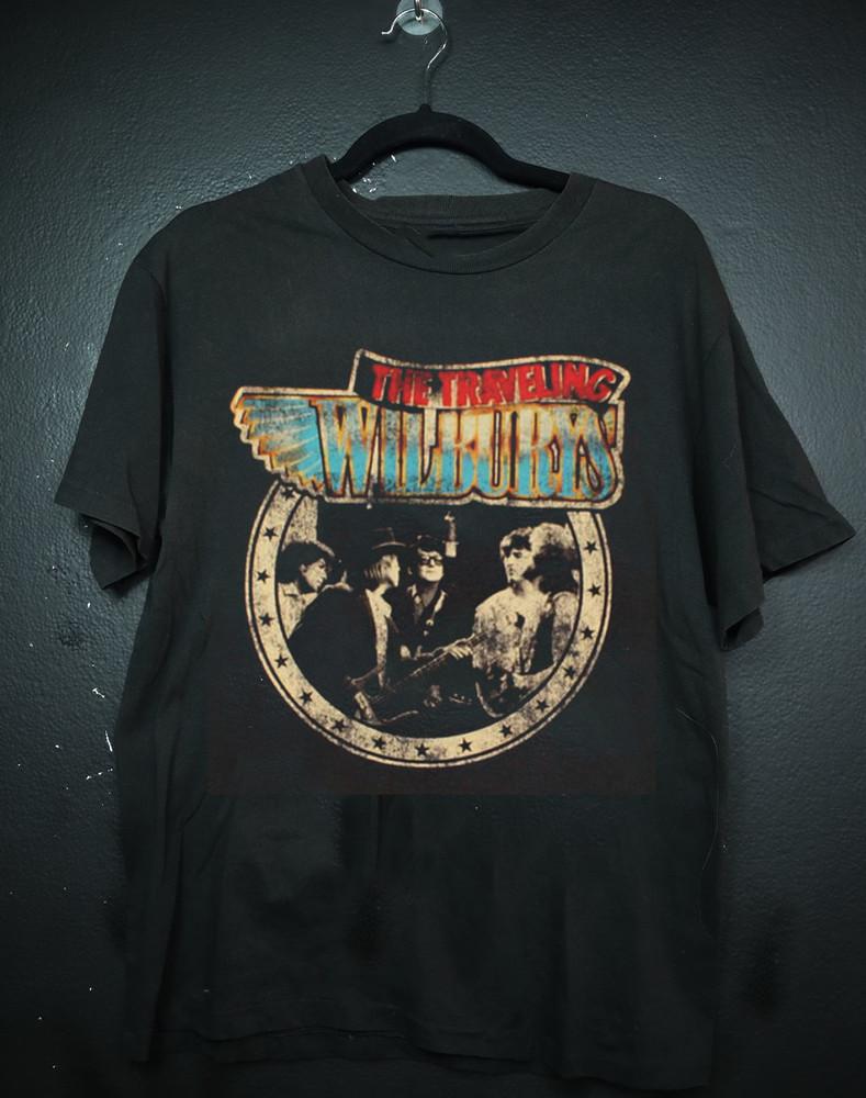 TRAVELING WILBURYS Band  Short Sleeve Black All Size Shirt OM153 Unisex T-Shirt L