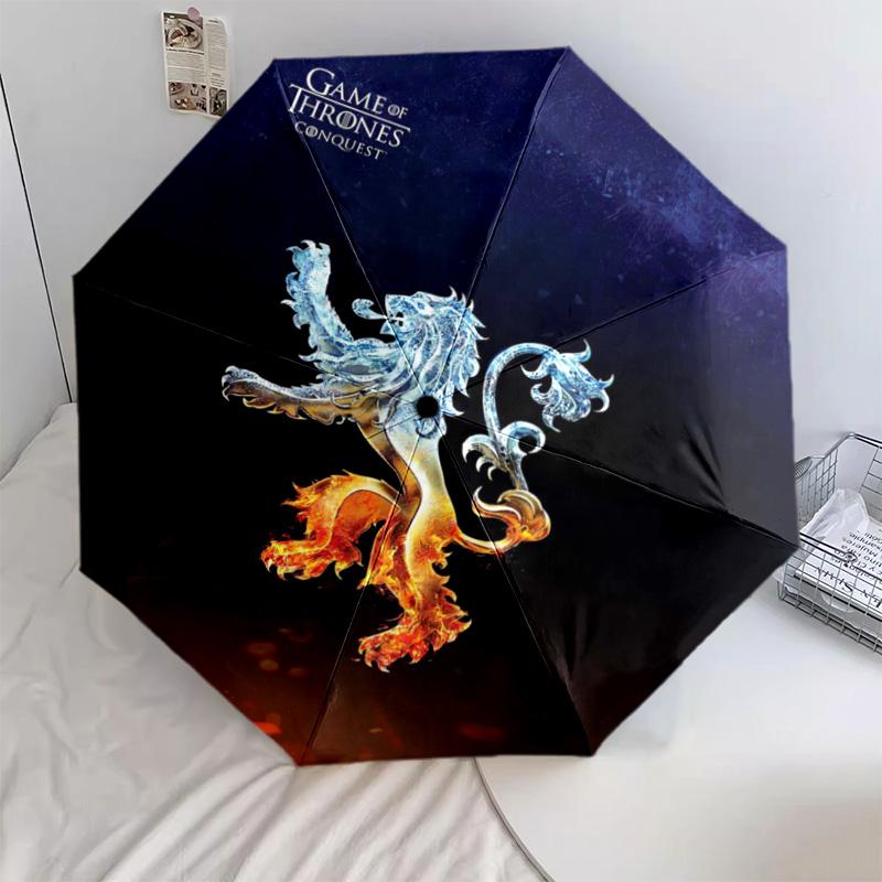 1 Stück Automatischer Faltregenschirm - Cartoon-Muster, Tragbares & Faltbares Design mit 24 Speichen, Weihnachts-Geburtstagsgeschenke