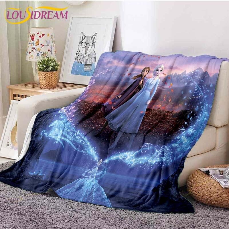 3D Cartoon Frozen Blanket Ultra Lightweight Soft Plush Flannel Throws Blanket for Sofa Bed Couch Best Office Gifts