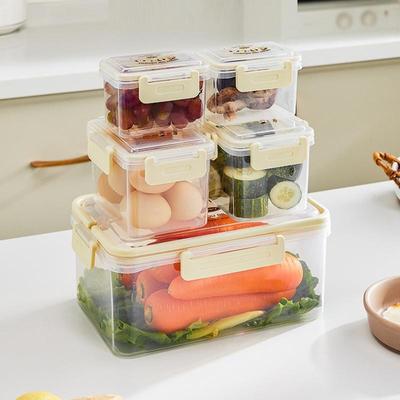 Heat Resistant Plastic Lunch Box Kitchen Fry Microwave Se Food Container Fruit Storage Shed Box Rectangular Divided Lid