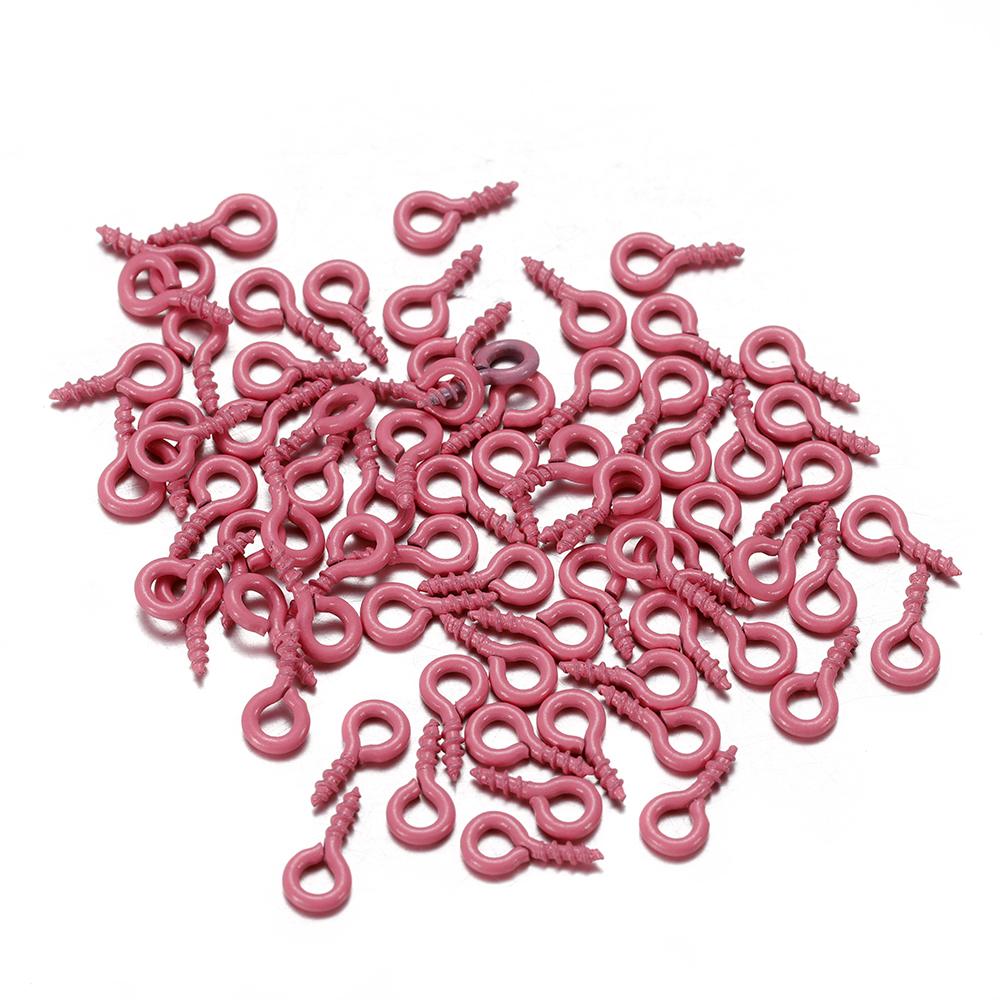 50Pcs/lot 4*8mm Colorful Small Tiny Mini Eye Pins Eyepins Hooks Eyelets Screw For DIY Jewelry Making Supplies Accessories